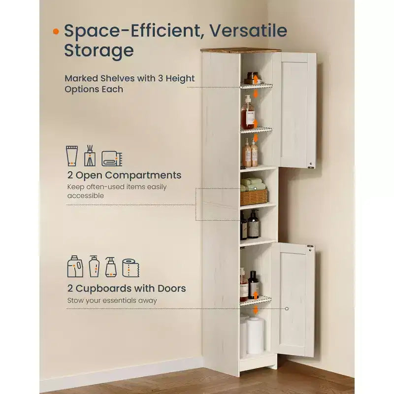 Meuble de rangement, assemblage sans outil ultrarapide, armoire haute et étroite