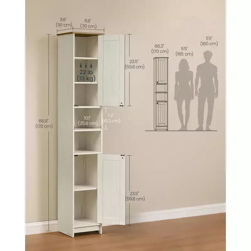 Meuble de rangement, assemblage sans outil ultrarapide, armoire haute et étroite