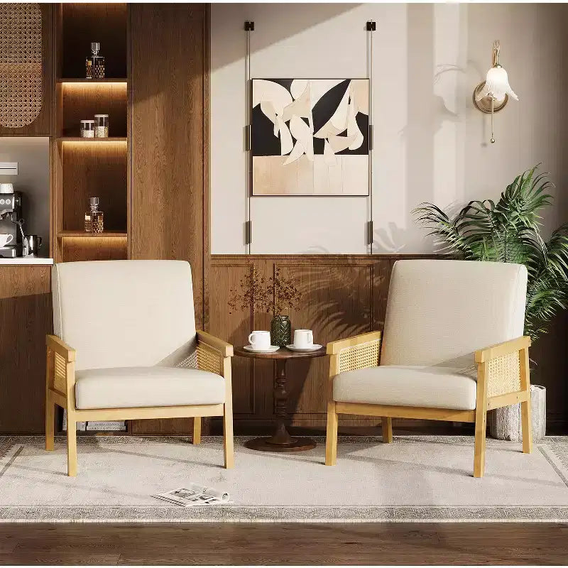 Fauteuil d'appoint en rotin - Fauteuil Boucle, Fauteuil de lecture rembourré
