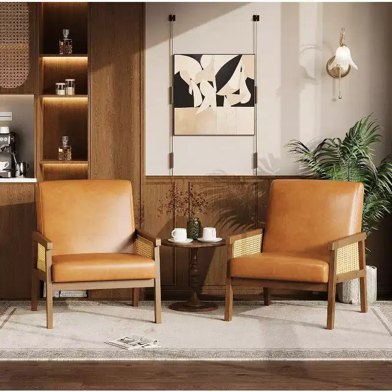 Fauteuil d'appoint en rotin - Fauteuil Boucle, Fauteuil de lecture rembourré