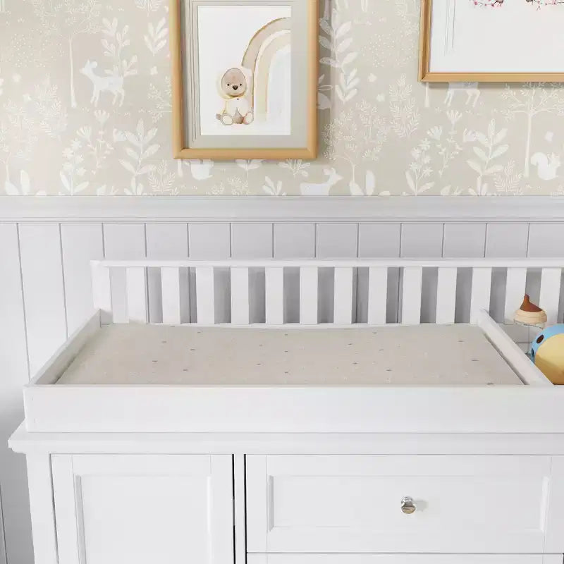 Commode à langer blanche, Organisateur de chambre de bébé spacieux