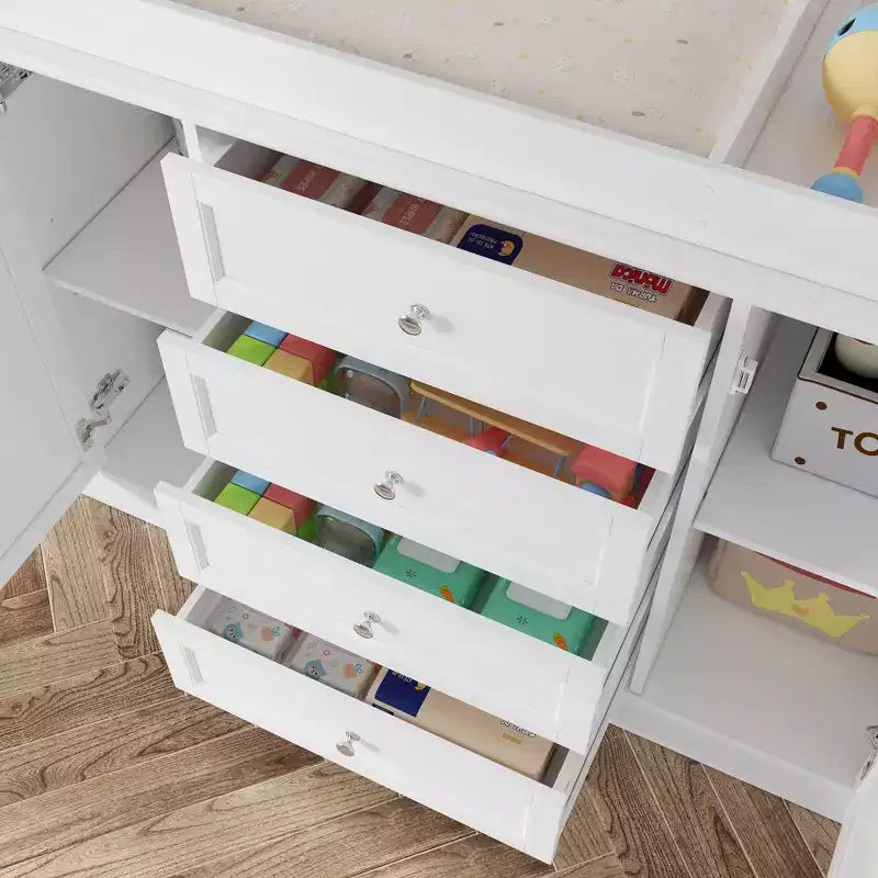 Commode à langer blanche, Organisateur de chambre de bébé spacieux