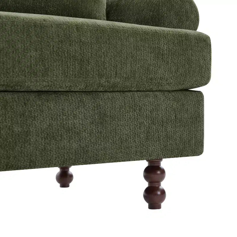 Canapé 3 places moderne en chenille, 81,5 po, avec coussins décoratifs