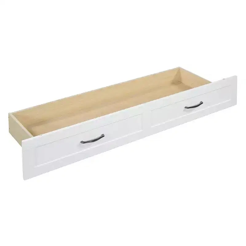 Lit escamotable moderne Queen en rotin avec grand tiroir