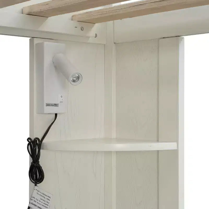 Lit mezzanine tout-en-un simple avec armoire intégrée et bureau