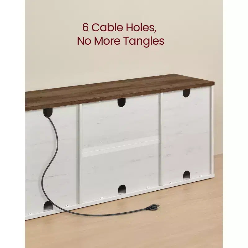 Meuble TV de ferme pour téléviseurs jusqu'à 80 pouces, meuble de divertissement avec placards de rangement